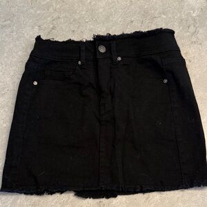 Black Denim Mini Skirt